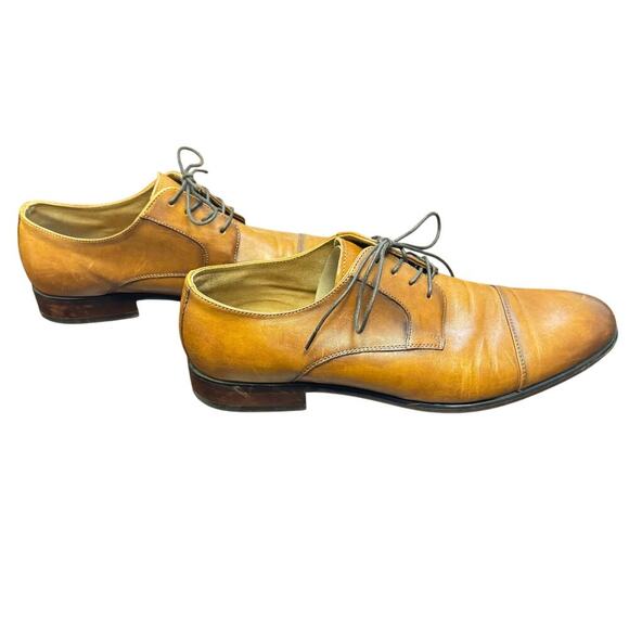 Aldo Mulligan Cognac Brown Leather Oxford Dress Shoes Non-Slip Men's 10.5 - Picture 3 of 12